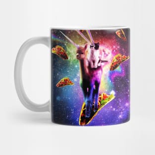 Cosmic Cat Riding Alpaca Unicorn Mug